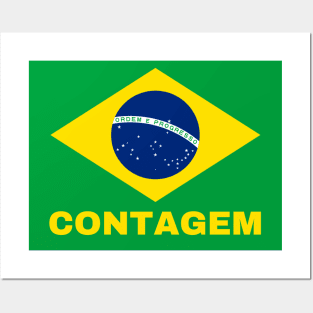 Contagem City in Brazilian Flag Posters and Art